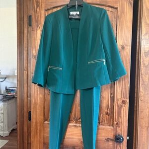 Kasper Teal Satin-Lined Women's Suit
